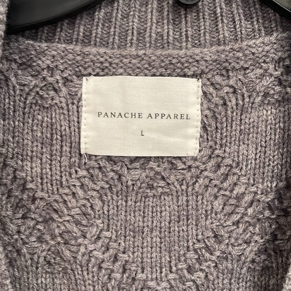 Panache apparel oversized gray winter c-neck cardigan size large - Picture 2 of 8